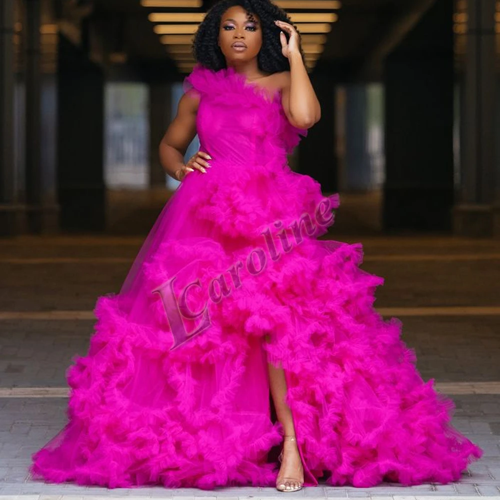 Caroline Hot Pink Fancy One Shoulder Ruched Tulle Formal Party Dresses For Women A-line Prom Gowns Make To Order Robes De Soirée
Caroline Hot Pink Fancy One Shoulder Ruched Tulle Formal Party Dresses For Women A-line Prom Gowns Make To Order Robes De Soirée