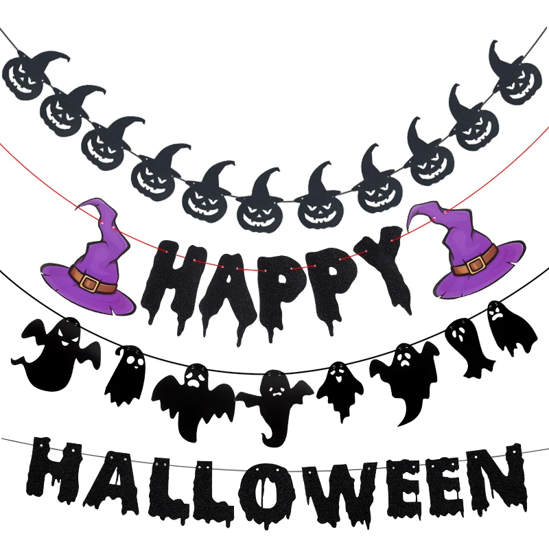 Multi Style Halloween Banner Ghost Pumpkin Witch Bat Paper Garland Scary Halloween Decoration for Home Bunting Banner Flags
Multi Style Halloween Banner Ghost Pumpkin Witch Bat Paper Garland Scary Halloween Decoration for Home Bunting Banner Flags