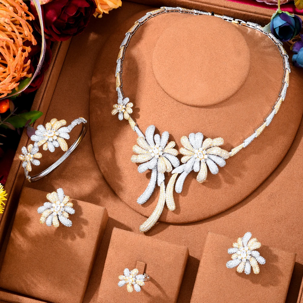 GODKI NEW Fashion 4PCS Luxury Flowers Africa Jewelry Set For Women Wedding Party Cubic Zirconia Dubai Bridal Jewelry Indian
GODKI NEW Fashion 4PCS Luxury Flowers Africa Jewelry Set For Women Wedding Party Cubic Zirconia Dubai Bridal Jewelry Indian