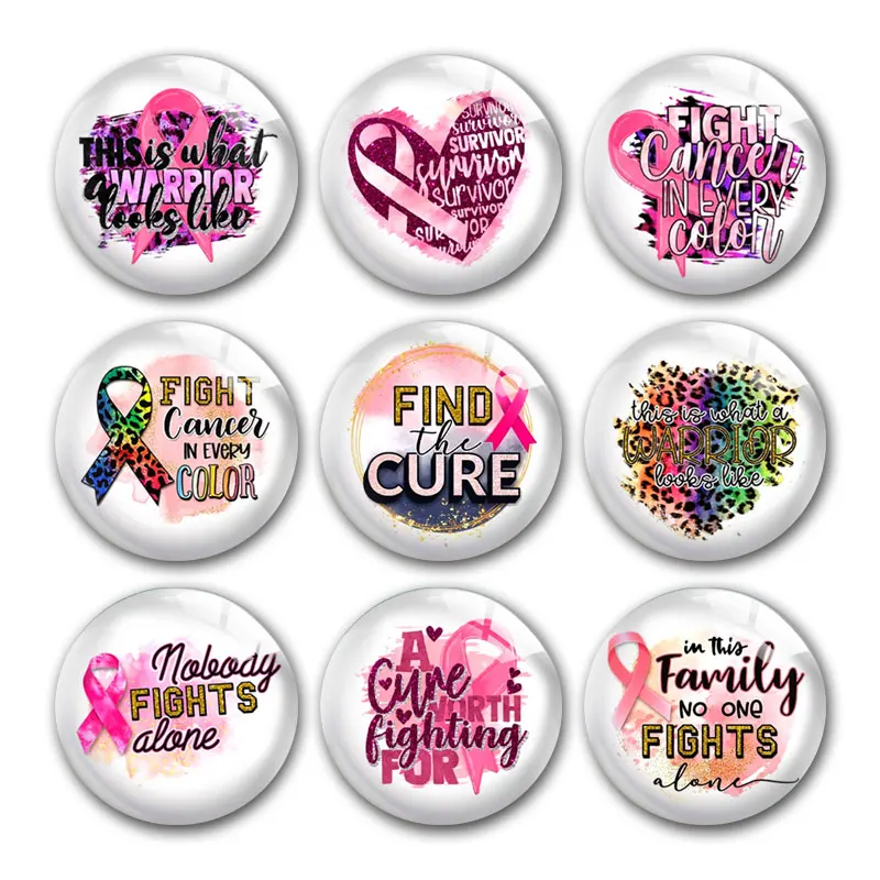 Pink Ribbon Breast Cancer Find Cure Fight Round Photo Glass Cabochon Demo Flat Back For DIY Jewelry Making Supplies Snap Button
Pink Ribbon Breast Cancer Find Cure Fight Round Photo Glass Cabochon Demo Flat Back For DIY Jewelry Making Supplies Snap Button