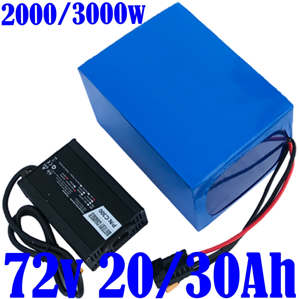 

72V Battery Pack 72V 2000W 3000W Electric Bike Battery 72V 20AH Lithium Battery 72V 20AH Ebike Battery with 50A BMS+5A charger