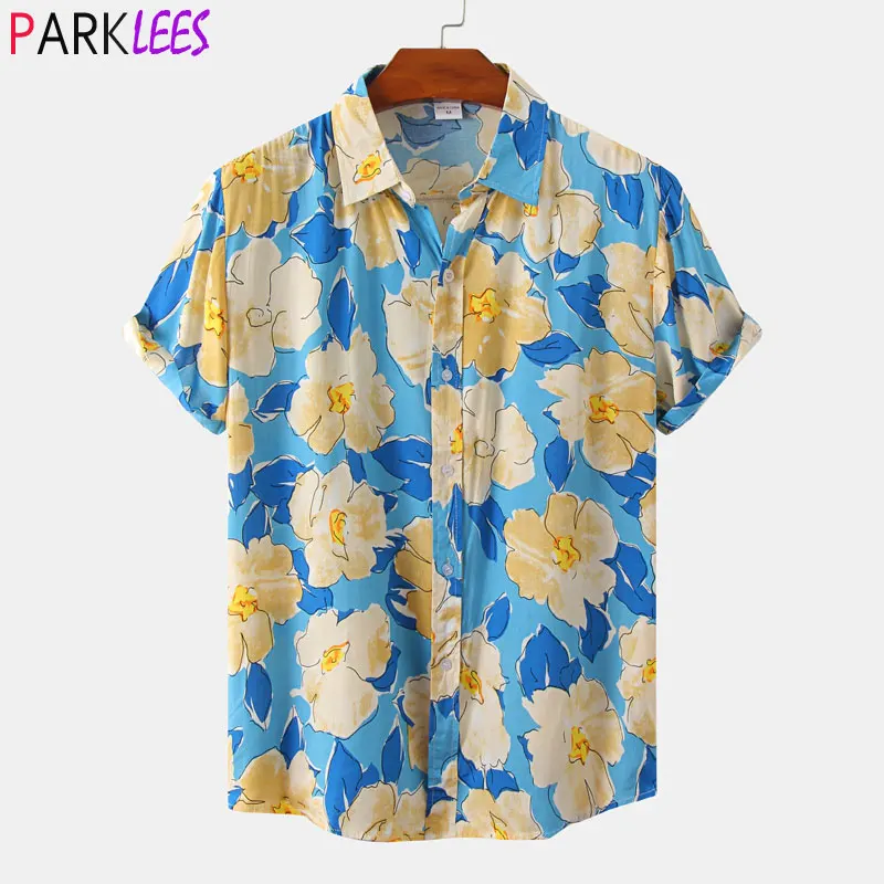 Mens Fashion Floral Hawaiian Shirts Short Sleeve Button Down Aloha Shirt Men Casual Holiday Vacation Tropical Beach Dress Shirts
Mens Fashion Floral Hawaiian Shirts Short Sleeve Button Down Aloha Shirt Men Casual Holiday Vacation Tropical Beach Dress Shirts