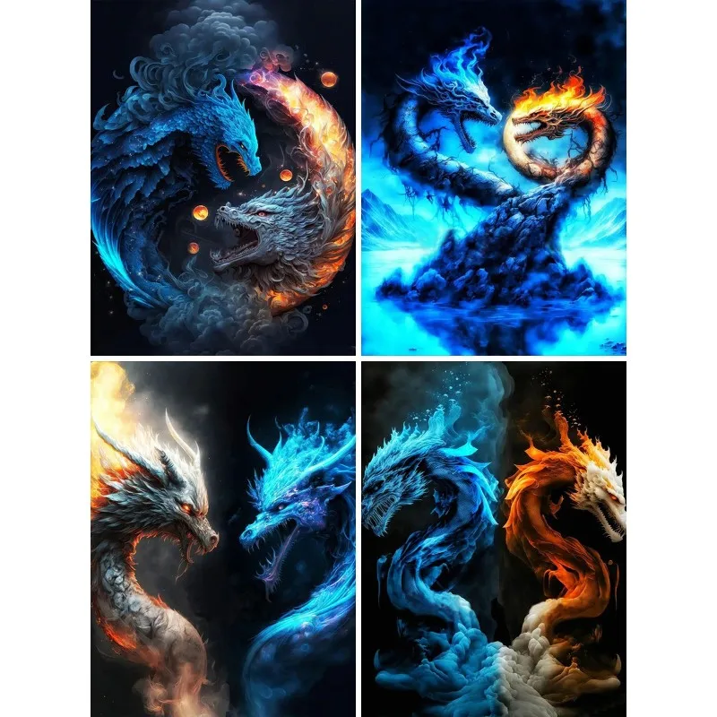 5D Diamond Painting Fantasy "Fire Dragon Vs Lightning Dragon" Full Drill Diamond Embroidery Mosaic Picture of Rhinestones Decor
5D Diamond Painting Fantasy "Fire Dragon Vs Lightning Dragon" Full Drill Diamond Embroidery Mosaic Picture of Rhinestones Decor
