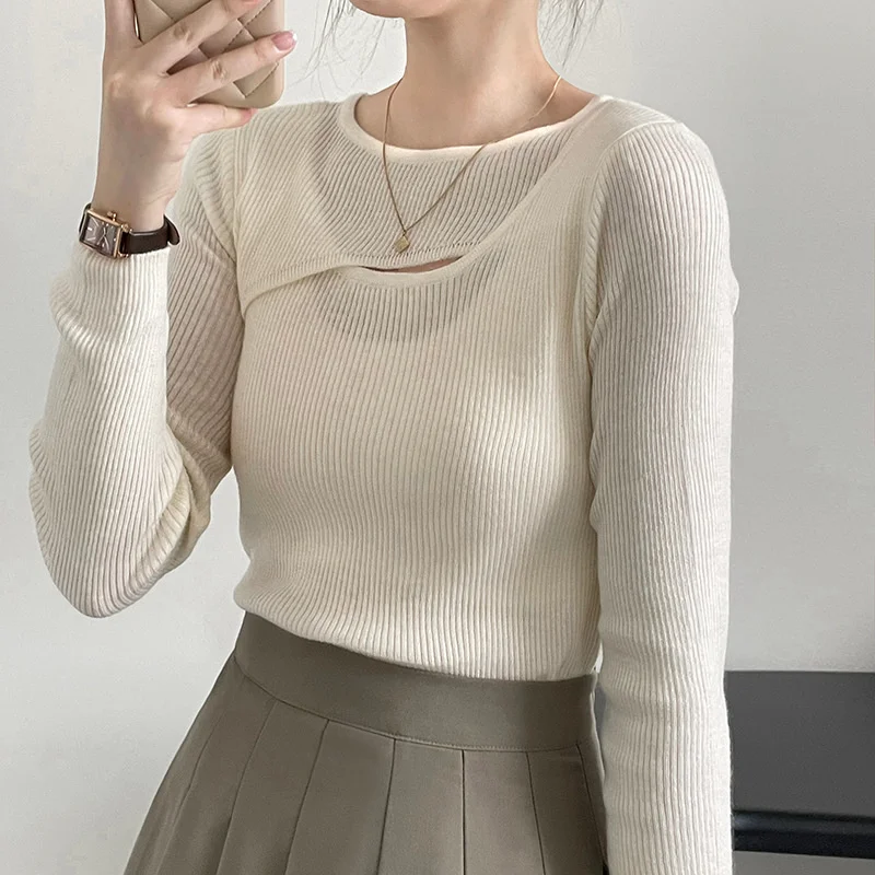 Hollowed Out Round Neck Fitted Sweater 2022 Female Clothing Women's Long Sleeve Top Autumn Pullovers Knitwear
Hollowed Out Round Neck Fitted Sweater 2022 Female Clothing Women's Long Sleeve Top Autumn Pullovers Knitwear