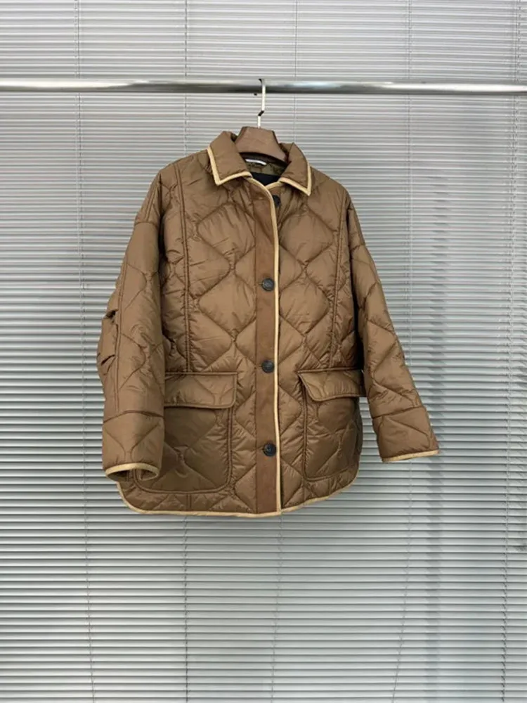 Женская однобортная куртка с отложным воротником, однотонное теплое пальто с длинным рукавом и карманами, зима 2023
Женская однобортная куртка с отложным воротником, однотонное теплое пальто с длинным рукавом и карманами, зима 2023