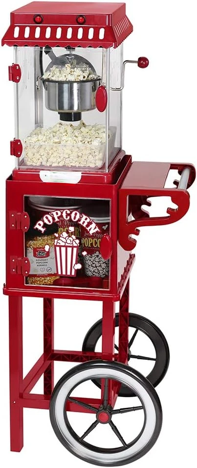 Bend PCMC20RD13 Wheeled Popcorn Cart with Non-Stick Stainless Steel Popcorn Kettle, Storage Shelf, and Popcorn Scoop for Popcorn
Bend PCMC20RD13 Wheeled Popcorn Cart with Non-Stick Stainless Steel Popcorn Kettle, Storage Shelf, and Popcorn Scoop for Popcorn