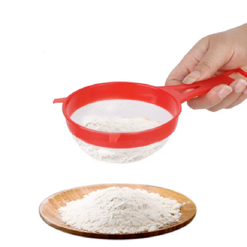 

4PCS/Set Plastic Fine Mesh Scoop Strainer Colander Flour Sieve With Handle Juice Tea Strainer Tool Kitchen Tools Accessories