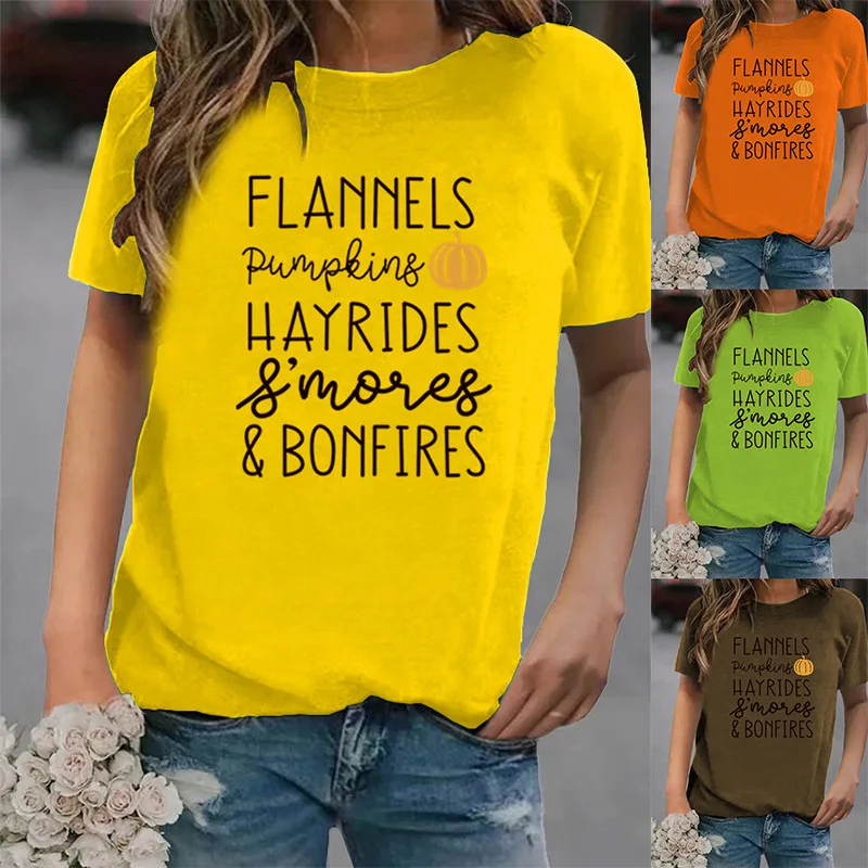 Summer New Casual Loose Letter Pattern Printing Round Neck Short Sleeve Women's T-shirt
Summer New Casual Loose Letter Pattern Printing Round Neck Short Sleeve Women's T-shirt