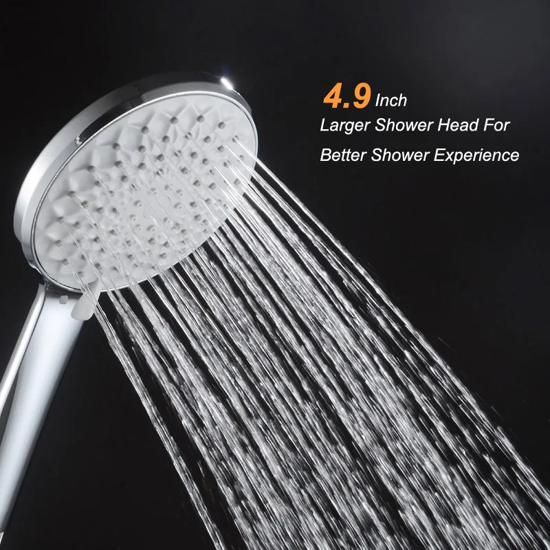 

Shower Head Handheld Shower ABS Plating Material Multi-function 6-Position Adjustable Pressurized Shower Head Set