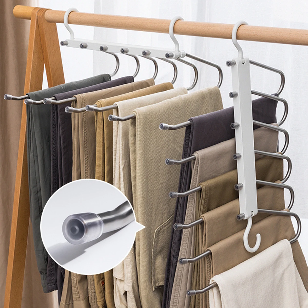 6 Layers Space Saving Pants Trousers Hangers Hanger Rack Non-Slip Clothes Organizer Multi-functional Wardrobe Hanger Storage
6 Layers Space Saving Pants Trousers Hangers Hanger Rack Non-Slip Clothes Organizer Multi-functional Wardrobe Hanger Storage