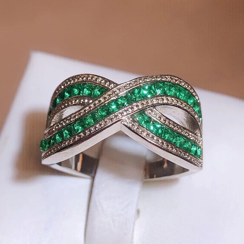 Trendy Amethyst Ring For Women Cross shape Green Zircon 925 Silver Jewelry Bow Female Accessory Wedding Gift Wholesale
Trendy Amethyst Ring For Women Cross shape Green Zircon 925 Silver Jewelry Bow Female Accessory Wedding Gift Wholesale