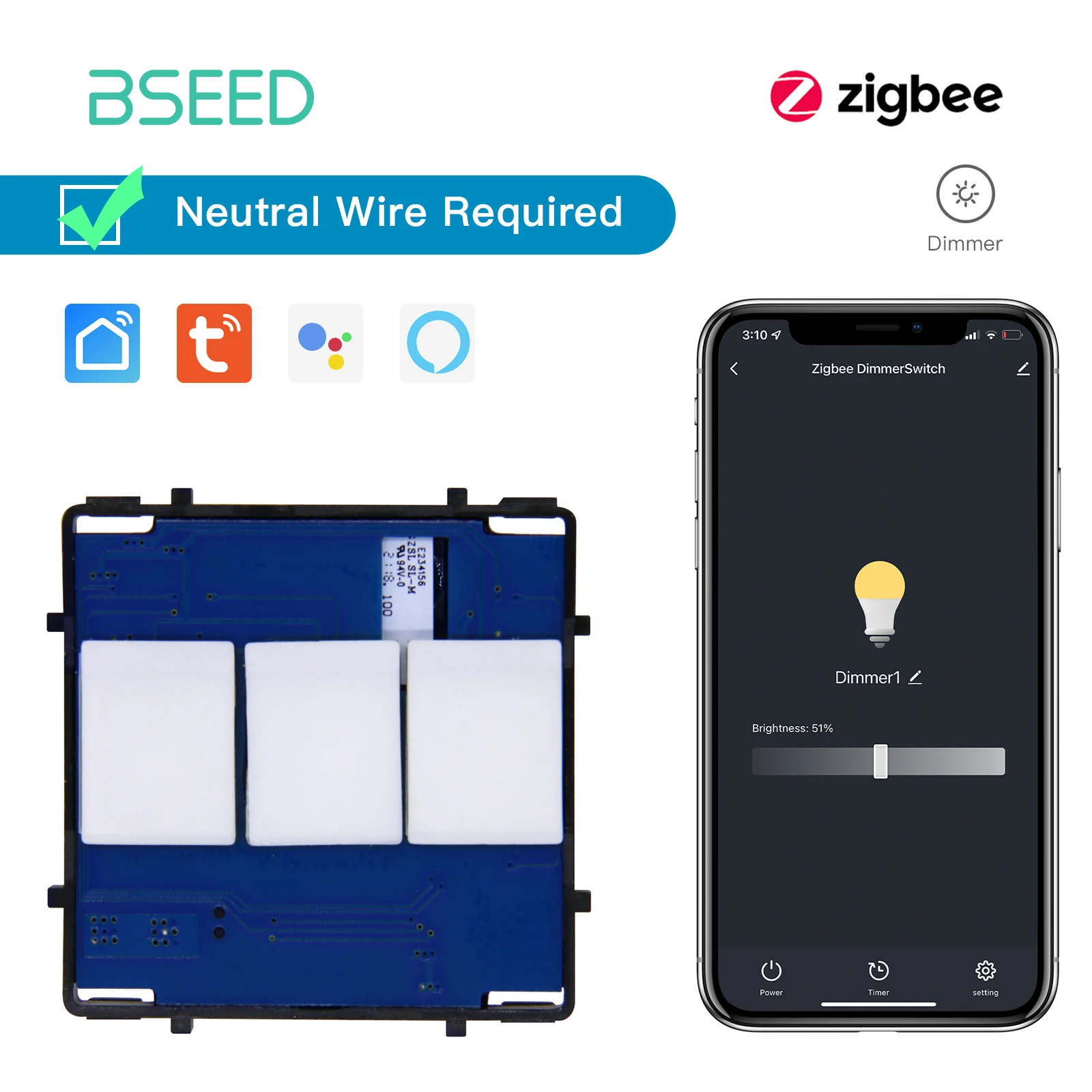 BSEED Zigbee Touch Dimmer Switch Accessorie Parts Smart Wall Switch Touch Sensor Function Key Support Tuya Alexa Google Home
BSEED Zigbee Touch Dimmer Switch Accessorie Parts Smart Wall Switch Touch Sensor Function Key Support Tuya Alexa Google Home