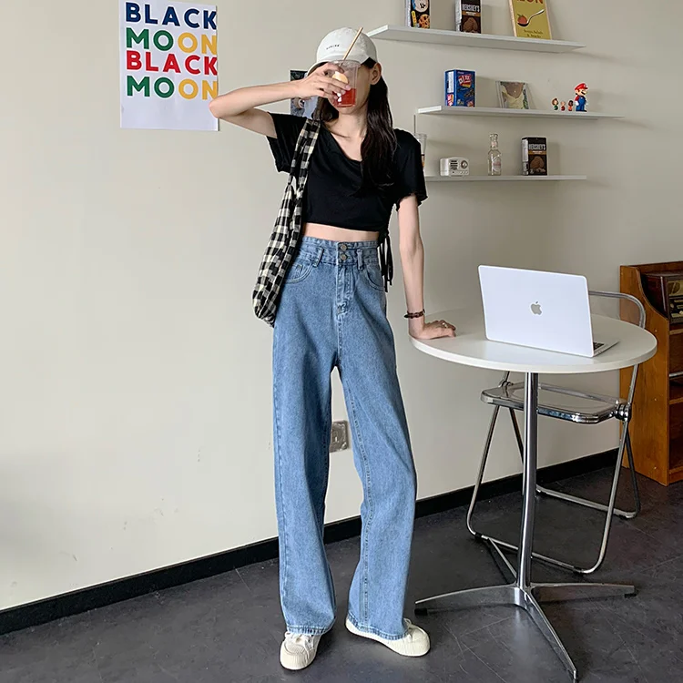 N5998 The new slim and tall all-match salt wide-legged high-waist drape straight-leg pants jeans
N5998 The new slim and tall all-match salt wide-legged high-waist drape straight-leg pants jeans