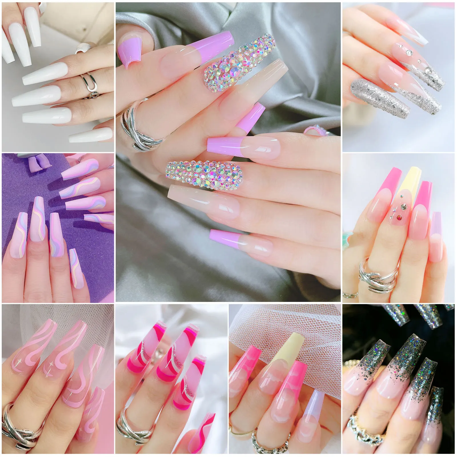 24Pcs European and American Long Ballet Coffin Fake Nails, Wearing Finished Nail Stickers Nails Art Acrilic Nails Set
24Pcs European and American Long Ballet Coffin Fake Nails, Wearing Finished Nail Stickers Nails Art Acrilic Nails Set