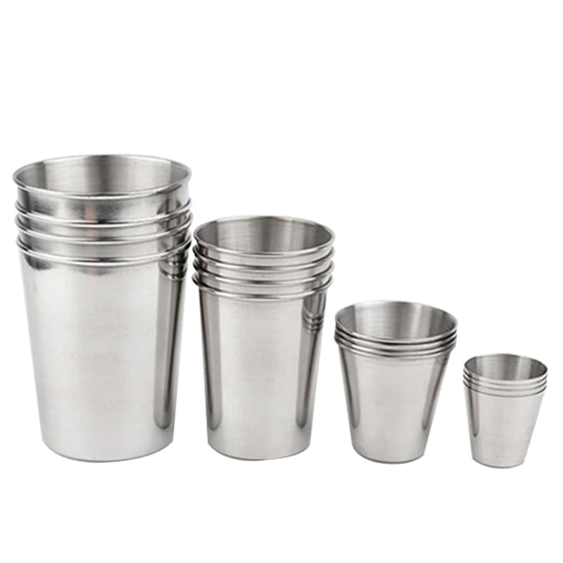 

1Pc Stainless Steel Metal Beer Cup Wine Cups Coffee Tumbler Tea Milk Mugs Outdoor Camping Cup Tableware 30ml/70ml/180ml/320ml