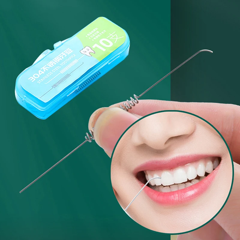 10Pcs/Box Stainless Steel Toothpick Set Tooth Flossing Reusable Toothpicks Portable Toothpick Floss Teeth Cleaner Oral Cleaning 
10Pcs/Box Stainless Steel Toothpick Set Tooth Flossing Reusable Toothpicks Portable Toothpick Floss Teeth Cleaner Oral Cleaning