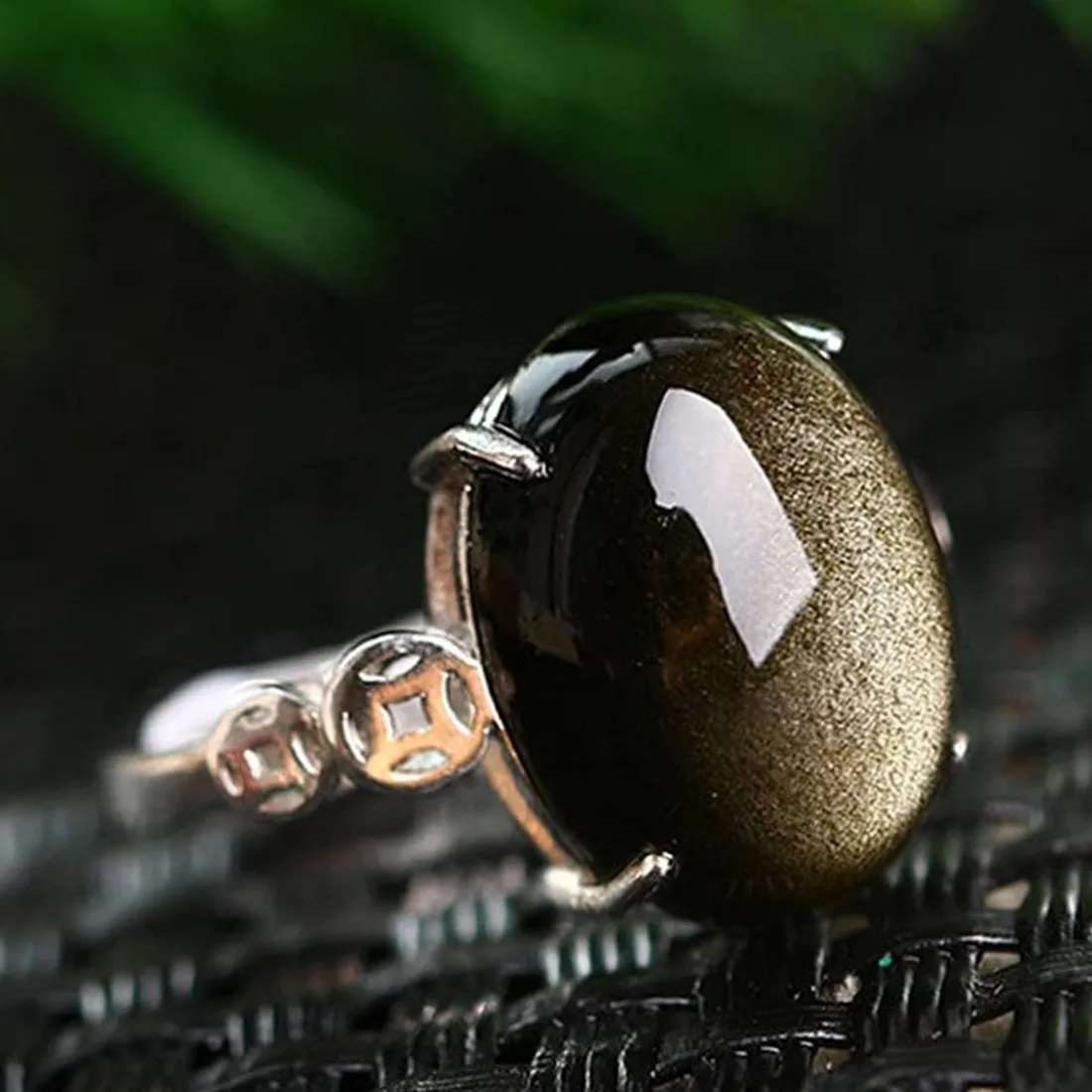 14mm Natural Gold Obsidian Ring Jewelry For Women Men 925 Silver Luck Healing Crystal Quartz Stone Beads Adjustable Ring AAAAA
14mm Natural Gold Obsidian Ring Jewelry For Women Men 925 Silver Luck Healing Crystal Quartz Stone Beads Adjustable Ring AAAAA