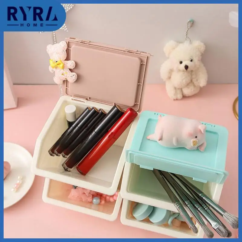 Drawer Folding Desktop Storage Box Stackable Plastic Cosmetic Storage Box Simple And Easy Sundry Storage Household Items
Drawer Folding Desktop Storage Box Stackable Plastic Cosmetic Storage Box Simple And Easy Sundry Storage Household Items