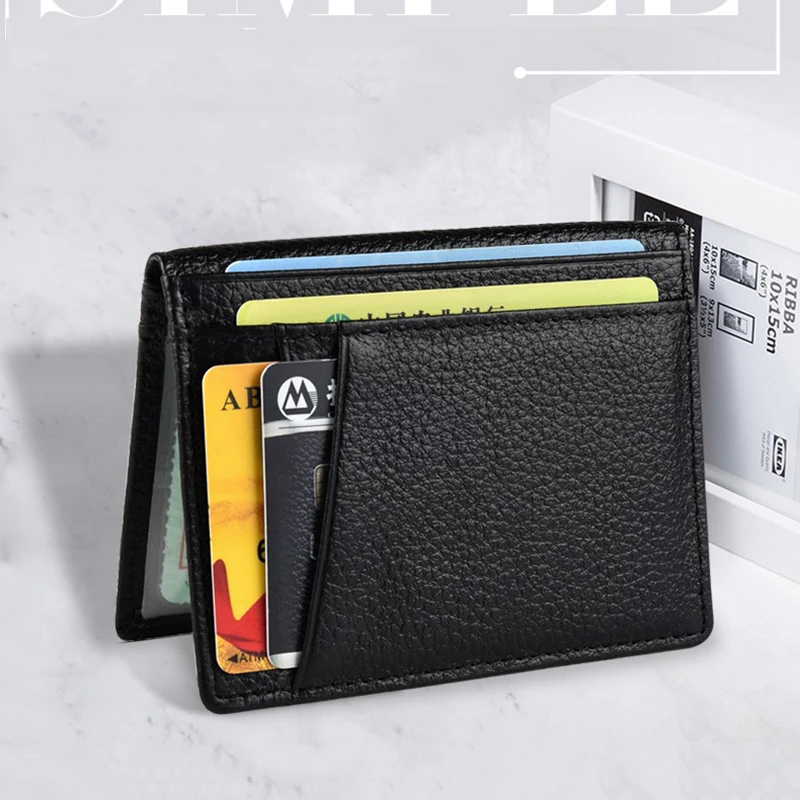 Мужская сумка из коровьей кожи, ультратонкий кошелек из натуральной кожи с защитой от кражи, деловой держатель для кредитных карт и удостоверений личности для женщин 
Мужская сумка из коровьей кожи, ультратонкий кошелек из натуральной кожи с защитой от кражи, деловой держатель для кредитных карт и удостоверений личности для женщин