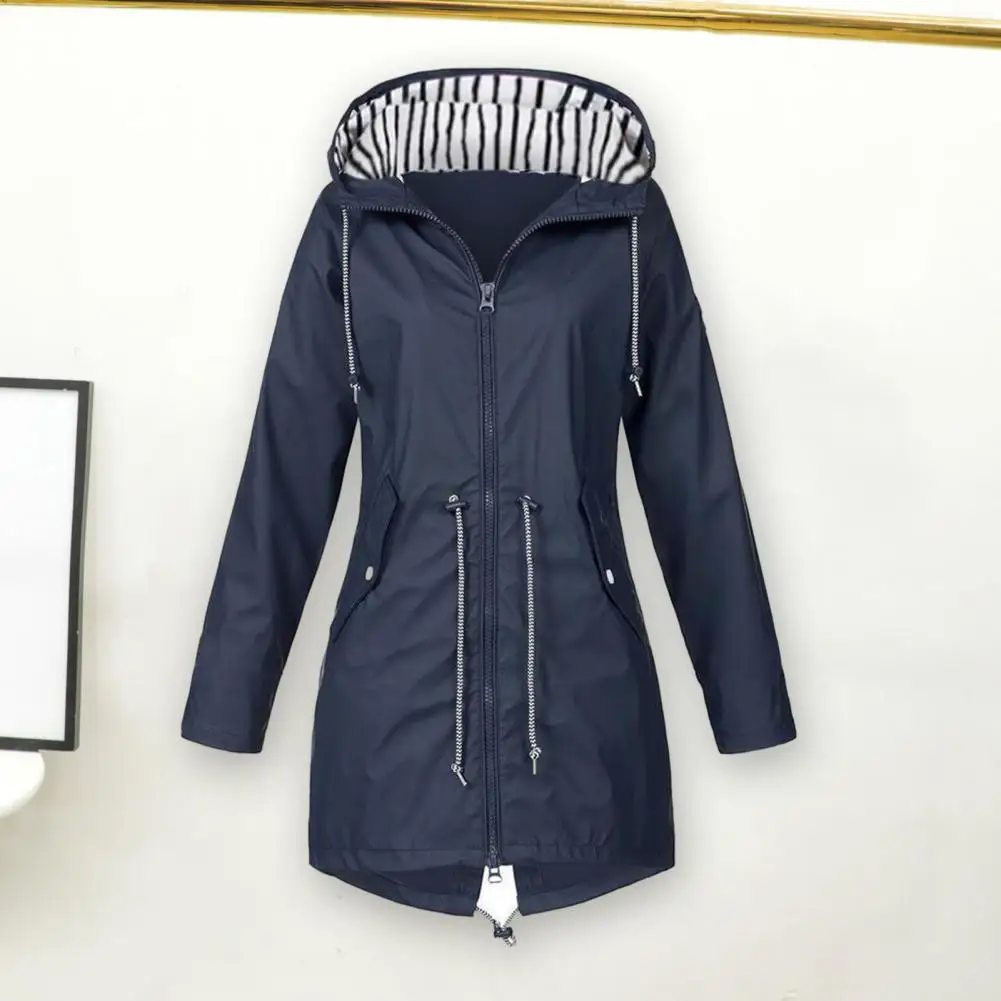 Hiking Trench Coat Stylish Waterproof Hooded Jackets for Women for Spring Autumn with Side Pockets Drawstring Tops Jacket Coat
Hiking Trench Coat Stylish Waterproof Hooded Jackets for Women for Spring Autumn with Side Pockets Drawstring Tops Jacket Coat