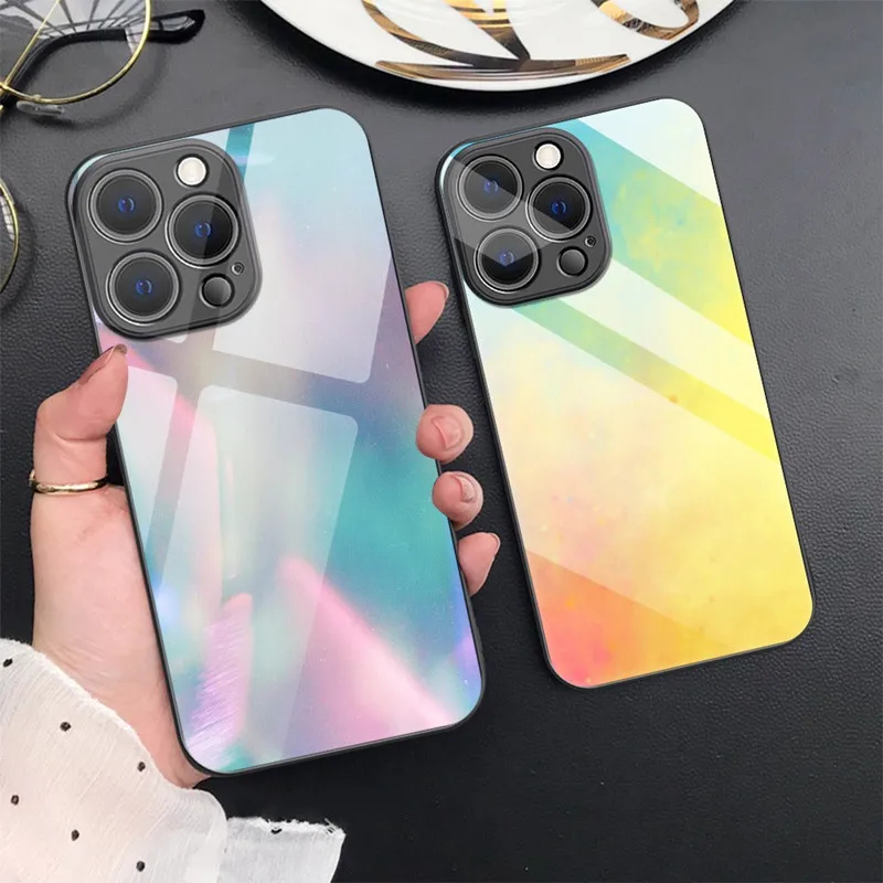 Luxury Tempered Glass Phone Case For iPhone 11 12 13Pro Max Mini 11 XR X Bumper Colorful Watercolor Liquid Square Funda Coque 
Luxury Tempered Glass Phone Case For iPhone 11 12 13Pro Max Mini 11 XR X Bumper Colorful Watercolor Liquid Square Funda Coque