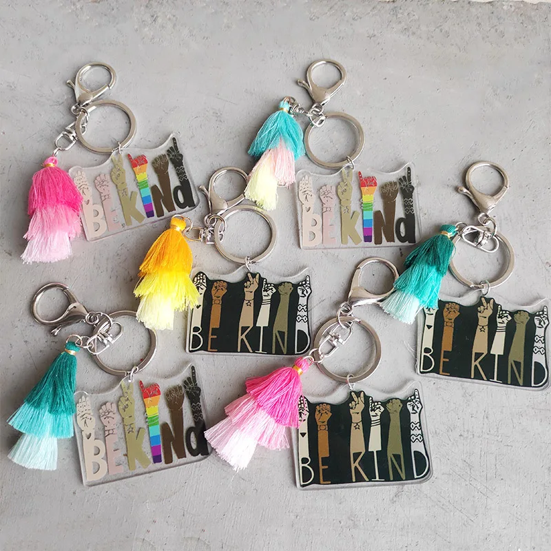 Rainbow Color Bekind Tassel Keychain Pendant Acrylic Victory Gesture Colorful Tassel Fashion Pendant Gift
Rainbow Color Bekind Tassel Keychain Pendant Acrylic Victory Gesture Colorful Tassel Fashion Pendant Gift