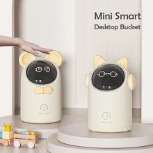 2L Mini Smart Table Trash Can with Display Household Children Bedroom Automatic Sensor Desktop Bin Bathroom Toilet Wastebask