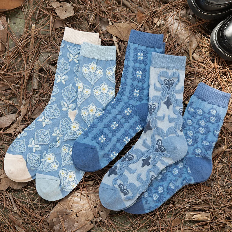 5 Pairs Fashion Women Cotton Socks Style Ethnic Female Lady Blue Long Socks Harajuku Retro Flower Girls Kawaii Cute Woman Socks
5 Pairs Fashion Women Cotton Socks Style Ethnic Female Lady Blue Long Socks Harajuku Retro Flower Girls Kawaii Cute Woman Socks