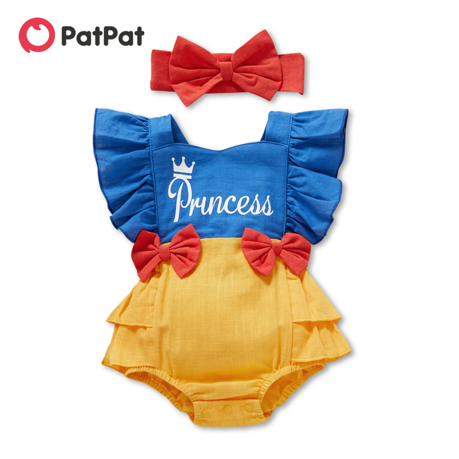 PatPat 100% Cotton 2pcs Letter Print Color Block Sleeveless Layered Ruffle Baby Princess Romper Set
PatPat 100% Cotton 2pcs Letter Print Color Block Sleeveless Layered Ruffle Baby Princess Romper Set