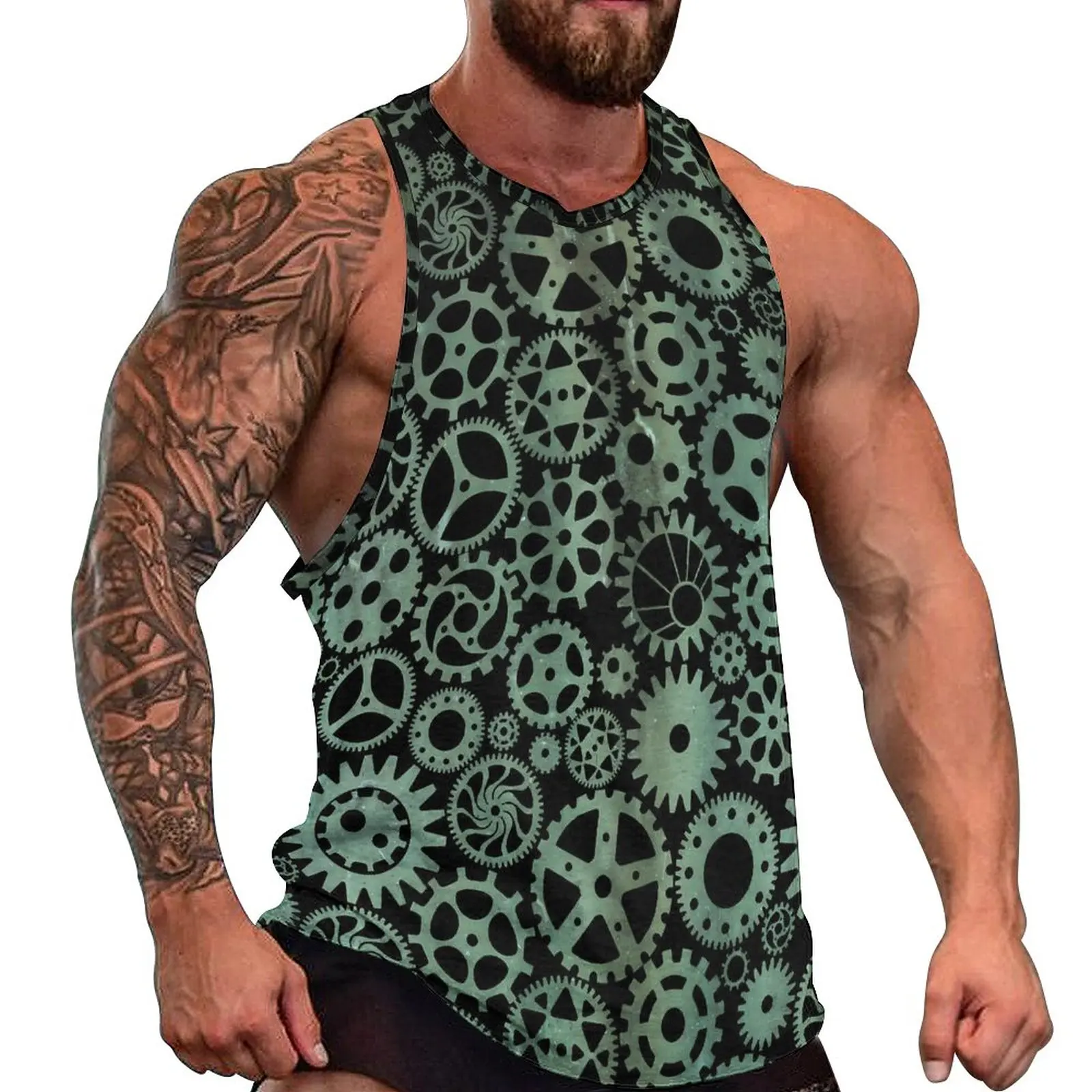 Steampunk Print Tank Top Male Verdigris Bronze Tops Beach Design Bodybuilding Vintage Oversized Sleeveless Vests
Steampunk Print Tank Top Male Verdigris Bronze Tops Beach Design Bodybuilding Vintage Oversized Sleeveless Vests
