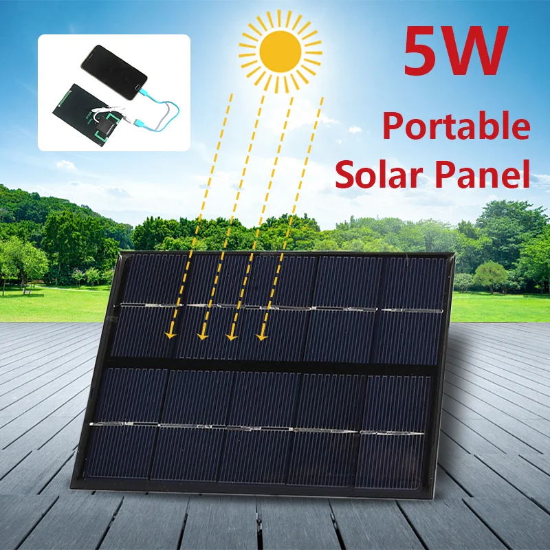 

5W/10W Portable Solar Panel 5V Output USB Outdoor for Mobile Phone MP3 Watch Chargers Cycle Camping Hiking Travel Battery Supply