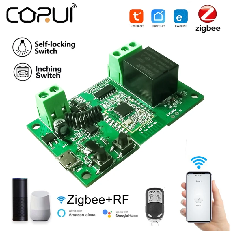 Corui 1/2CH Zigbee Smart Light Switch Module DC 5/12/32V RF433 Receive 10A Relays Work With Alexa Google Assistant Smart Home
Corui 1/2CH Zigbee Smart Light Switch Module DC 5/12/32V RF433 Receive 10A Relays Work With Alexa Google Assistant Smart Home