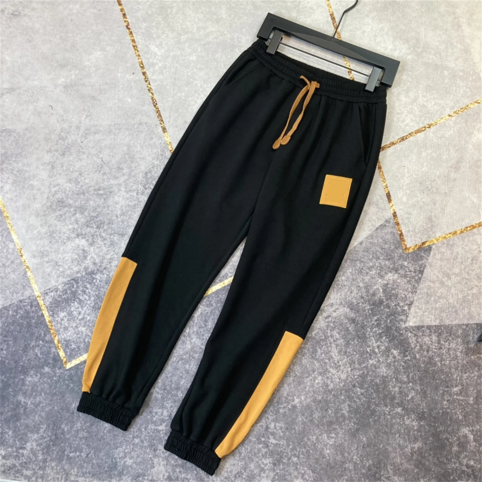 Spring Autumn 2022, men's new lace-up bright casual small foot pants, M-2XL, black and yellow
Spring Autumn 2022, men's new lace-up bright casual small foot pants, M-2XL, black and yellow