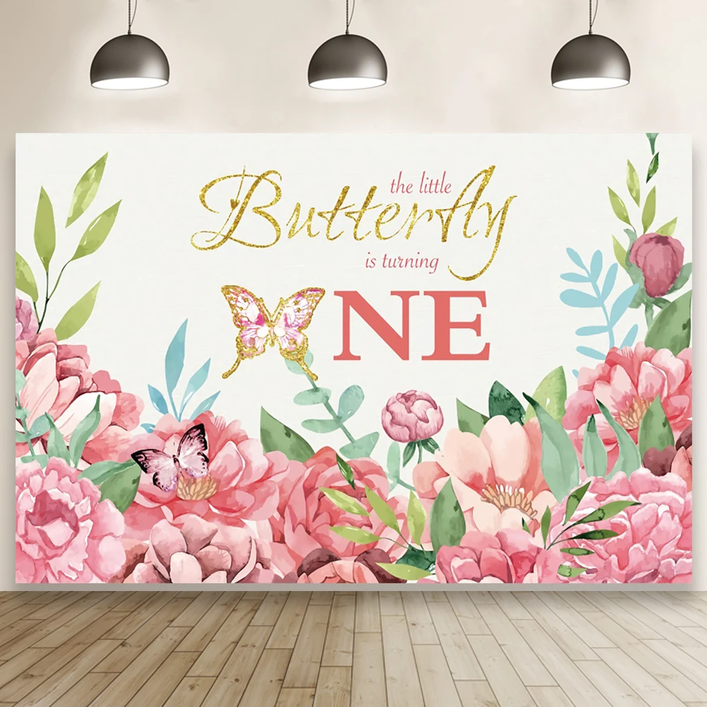 Little Butterfly Is Turning One with Flowers Backdrop Children Studio Photography Baby Shower Birthday Background Banner Booth
Little Butterfly Is Turning One with Flowers Backdrop Children Studio Photography Baby Shower Birthday Background Banner Booth