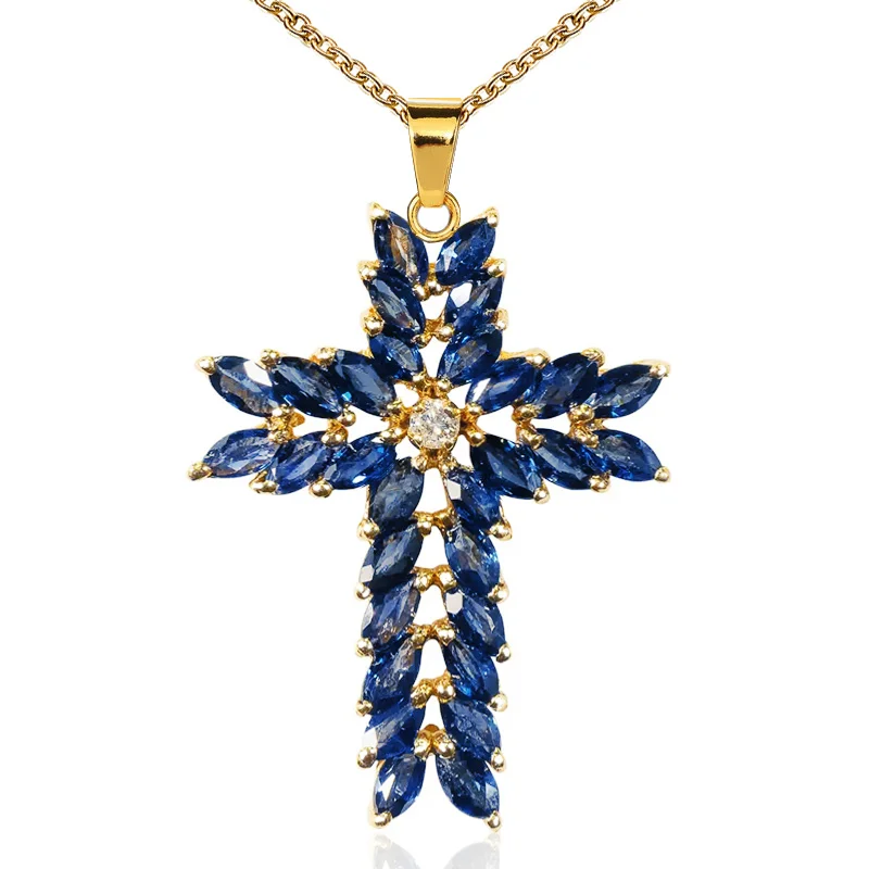 New Luxury AAA Navy Color Cubic Zircon Cross Pendant Necklaces Delicate Women Stylish Accessories for Party Fashion Jewelry
New Luxury AAA Navy Color Cubic Zircon Cross Pendant Necklaces Delicate Women Stylish Accessories for Party Fashion Jewelry