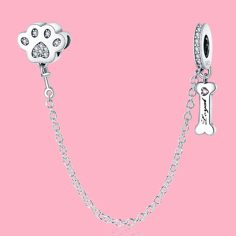 100% 925 Sterling Silver Charms Beads Paw Bone Safety Chain Fit Original Pandora Beads Bracelet silver jewelry popular Fashion
100% 925 Sterling Silver Charms Beads Paw Bone Safety Chain Fit Original Pandora Beads Bracelet silver jewelry popular Fashion