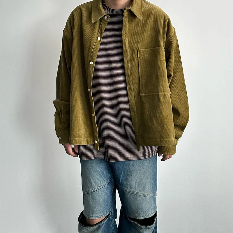 Korean Corduroy Shirt Men Oversized Fashion Retro Pocket Shirt Men Japanese Streetwear Loose Sleeved Shirt Mens Vintage Shirts
Korean Corduroy Shirt Men Oversized Fashion Retro Pocket Shirt Men Japanese Streetwear Loose Sleeved Shirt Mens Vintage Shirts