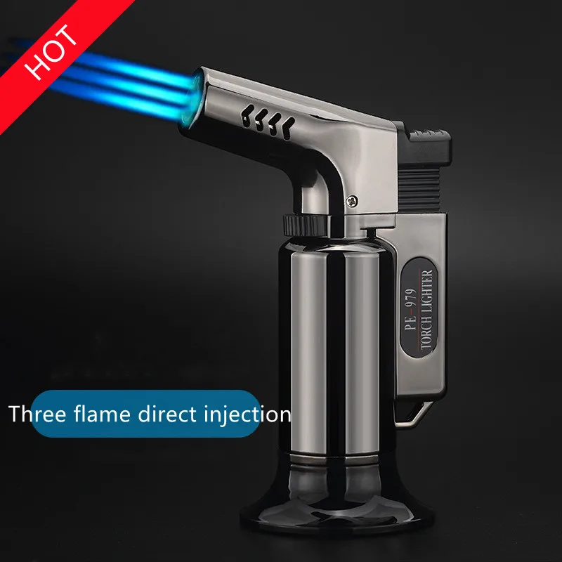 Hot Selling Torch Windproof Flame Outdoor Barbecue Spray Gun Cigar High Temperature Turbo Cigarette Lighter Can Add Butane Gas
Hot Selling Torch Windproof Flame Outdoor Barbecue Spray Gun Cigar High Temperature Turbo Cigarette Lighter Can Add Butane Gas