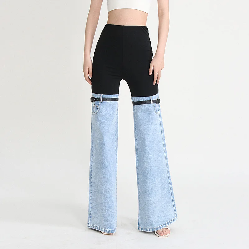 Street Trendy Jeans 2023 New Elastic Waist Design with Personalized Stitching Straight Leg Wide Leg Casual Pants Trousers Women
Street Trendy Jeans 2023 New Elastic Waist Design with Personalized Stitching Straight Leg Wide Leg Casual Pants Trousers Women