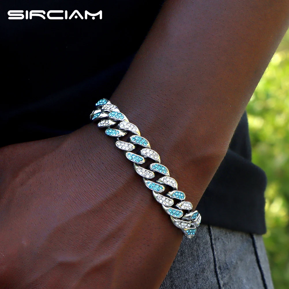 13MM Rhinestones Paved Blue Cuban Chain Men's Bracelet Iced Out AAA Crystal Miami Cuban Link Chain Bracelets Couple Gift Jewelry
13MM Rhinestones Paved Blue Cuban Chain Men's Bracelet Iced Out AAA Crystal Miami Cuban Link Chain Bracelets Couple Gift Jewelry