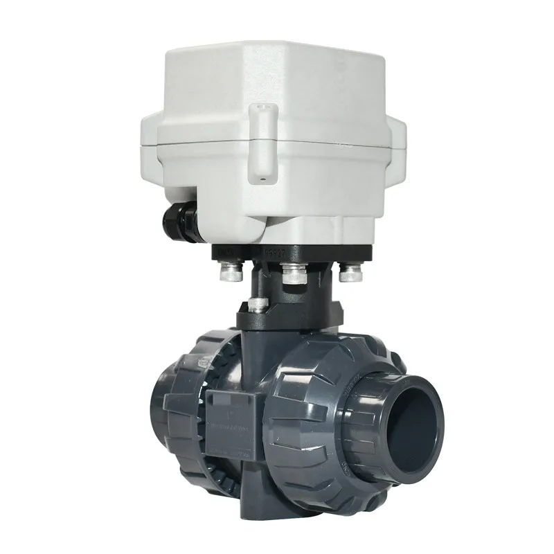 

DN25 1'' BSP/NPT/Non Thread 2-Way UPVC True Union Motorized Ball Valve With Manual Override DC12-24V NO/NC Electric On/off Valve