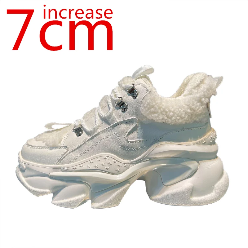 European Style Thick Soled Woolen Shoes for Women Autumn Winter Increased 7cm Small White Shoes Casual Sports Wool Cotton Shoes
European Style Thick Soled Woolen Shoes for Women Autumn Winter Increased 7cm Small White Shoes Casual Sports Wool Cotton Shoes