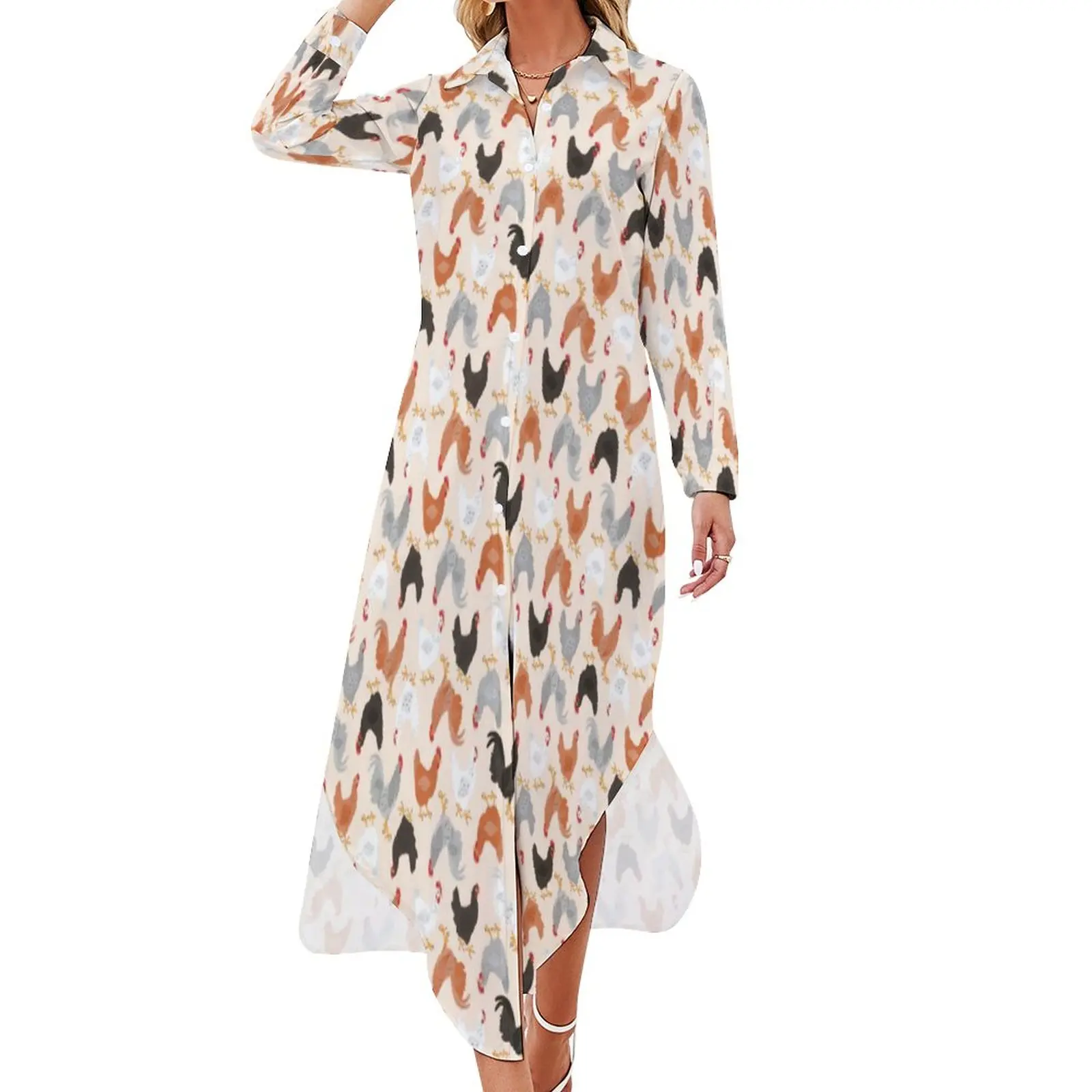 Farm Animal Print Chiffon Dress Cute Chickens Elegant Dresses Streetwear Casual Dress Woman Sexy Print Clothing Big Size 4XL 5XL
Farm Animal Print Chiffon Dress Cute Chickens Elegant Dresses Streetwear Casual Dress Woman Sexy Print Clothing Big Size 4XL 5XL