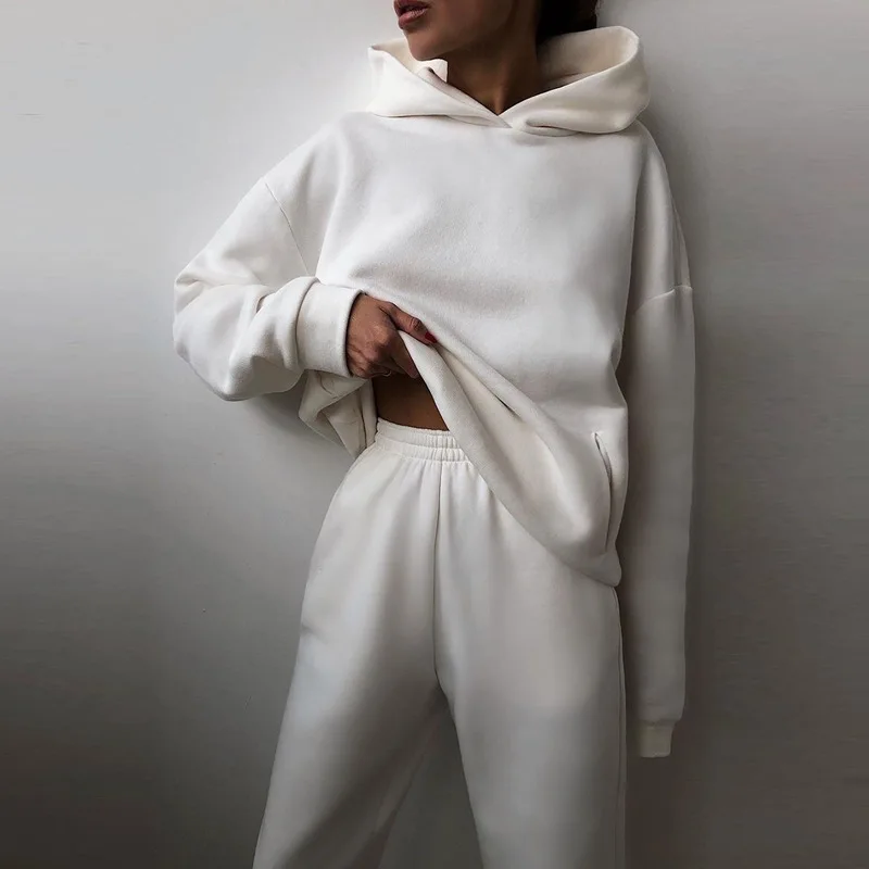 Women's Tracksuits Long Sleeve Hooded Pullover Sweatshirt Casual Pants Sets Sportswear 2Pcs Sport Suit Fitness Solid Color
Women's Tracksuits Long Sleeve Hooded Pullover Sweatshirt Casual Pants Sets Sportswear 2Pcs Sport Suit Fitness Solid Color