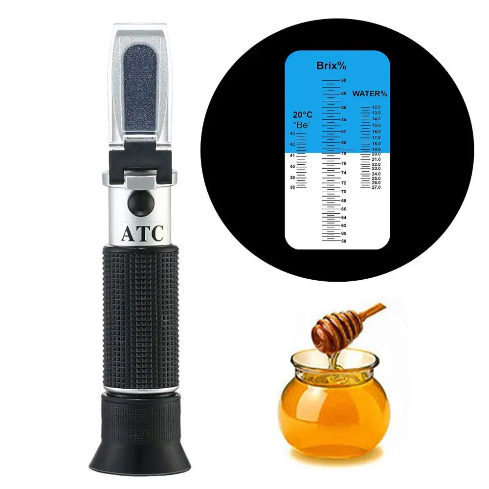 Refractometer Honey Meter Sugar Beekeep Tester 3 In1 58~90% Brix Scale Range Honey Wine Refractometer Moisture Beekeeping Tester
Refractometer Honey Meter Sugar Beekeep Tester 3 In1 58~90% Brix Scale Range Honey Wine Refractometer Moisture Beekeeping Tester