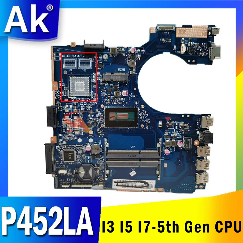 P452LA Motherboard for ASUS P452 P452L P452LA P452LJ P452LJ Laptop Motherboard Mainboard i3-5th Gen i5-5th Gen i7-5th Gen CPU
P452LA Motherboard for ASUS P452 P452L P452LA P452LJ P452LJ Laptop Motherboard Mainboard i3-5th Gen i5-5th Gen i7-5th Gen CPU