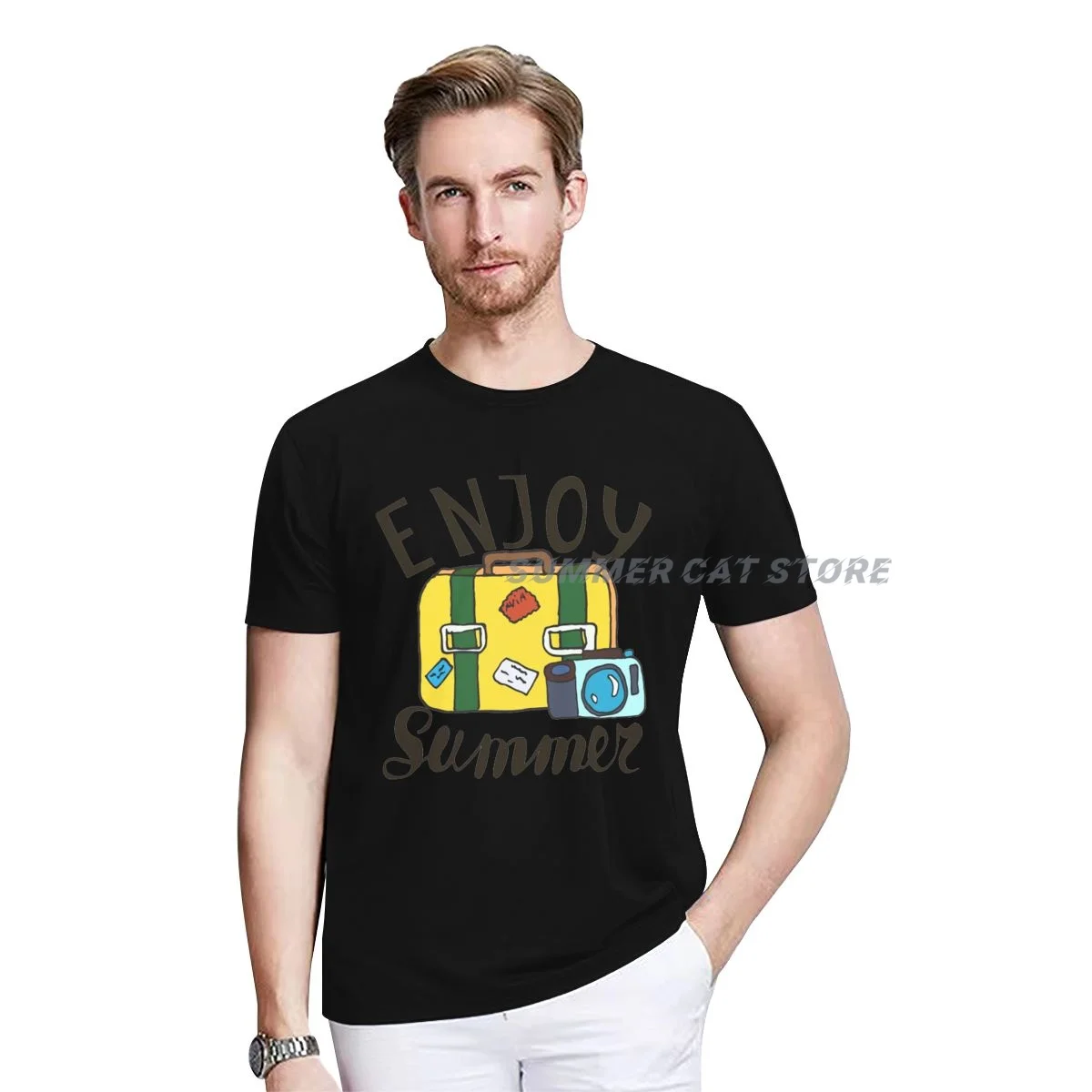 Hot Sale Enjoy Summer Luggage T-shirts Cotton Short Sleeve Couple T-Shirt Casual Harajuku Tshirt
Hot Sale Enjoy Summer Luggage T-shirts Cotton Short Sleeve Couple T-Shirt Casual Harajuku Tshirt
