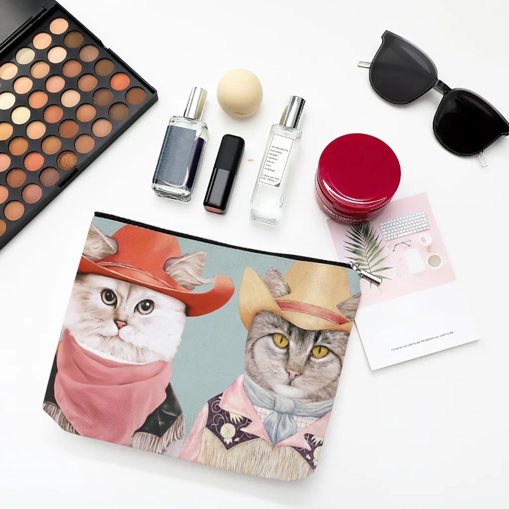 Cowboy Linen Women Cosmetic Bag Cute Cat Makeup Pouch Lady Tote Purse Travel Organizer Case
Cowboy Linen Women Cosmetic Bag Cute Cat Makeup Pouch Lady Tote Purse Travel Organizer Case