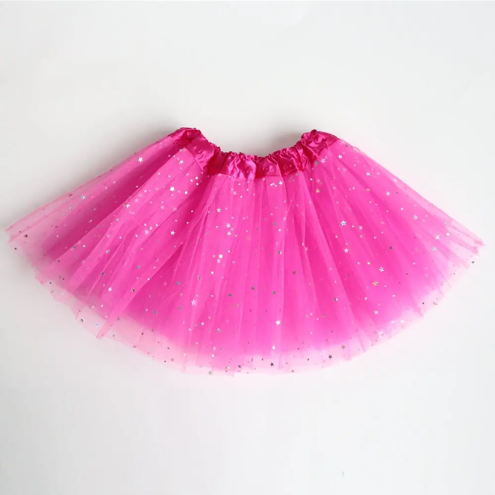 

Glitter Dance Tutu Skirt Kids Girl Star Sequin with 3 Layers Tulle Tutu Toddler Girl Chiffon Pettiskrit 2022 New