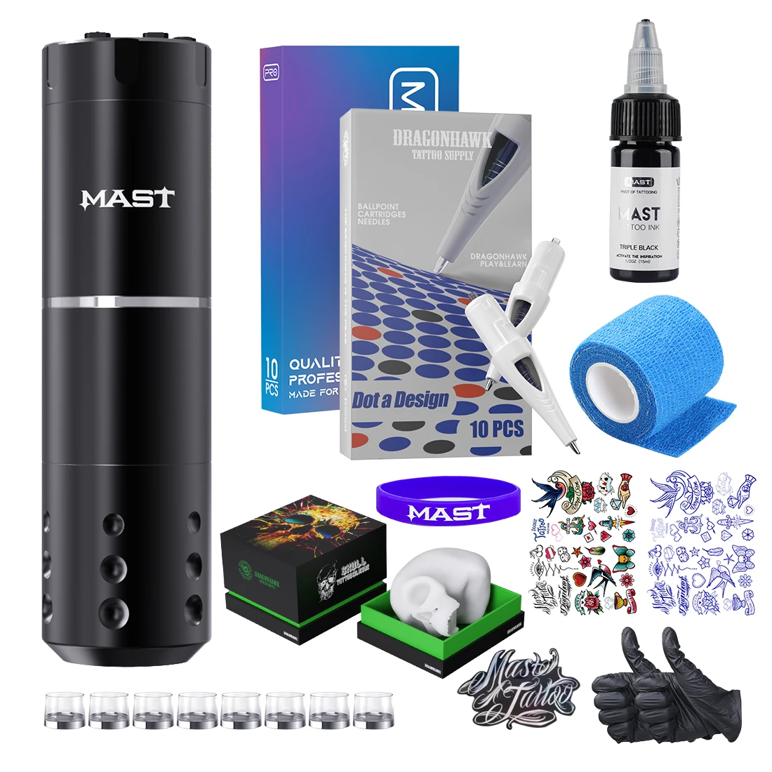 MAST Tattoo A1 Wireless Beginner Set Machine Pen Battery Cartridge Needles Coreless Motor Digital LED Display Makeup
MAST Tattoo A1 Wireless Beginner Set Machine Pen Battery Cartridge Needles Coreless Motor Digital LED Display Makeup